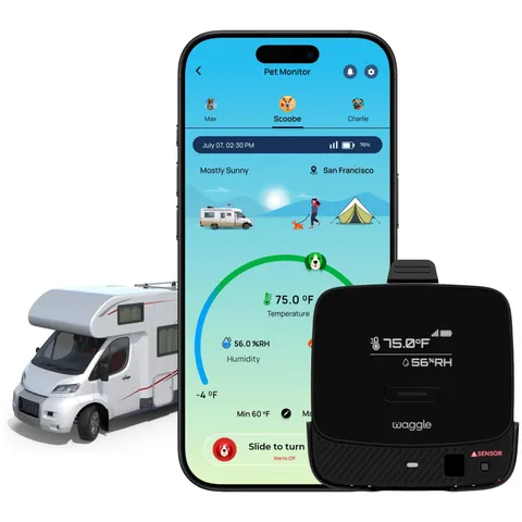 RV Pet Temperature Monitor - 4G Cellular, No WiFi Required - Real-Time App, S...