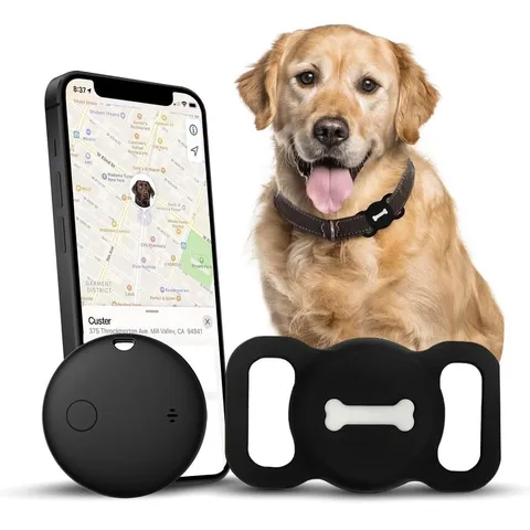 Smart Pet Tracker, Dog Tracker with Black Collar Holder, Smart Tag 