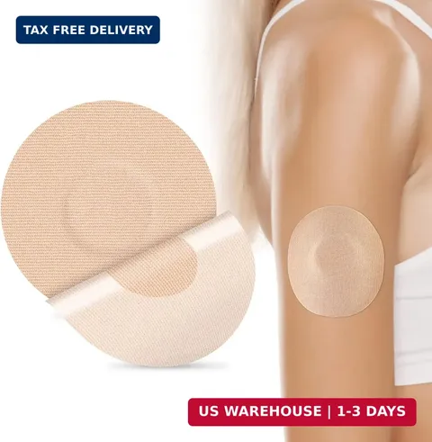 Libre Sensor Covers 25Pack Waterproof CGM Patch No Glue Center Beige