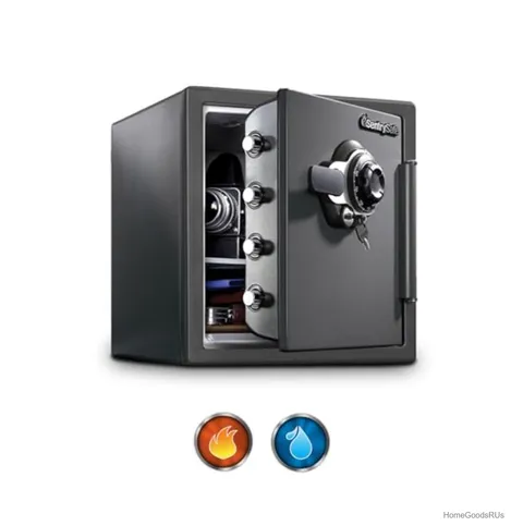 Fireproof Waterproof Safe 1.23 Cubic Feet Dial Combination Steel Lock Box Home