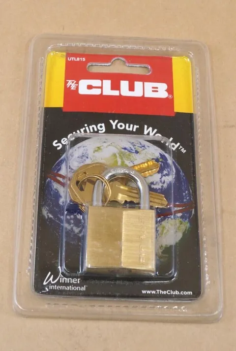 The Club UTL815 30mm Brass Padlock, Gold
