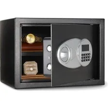 Steel Security Safe with Electronic Lock for Cash Jewelry Documents Black