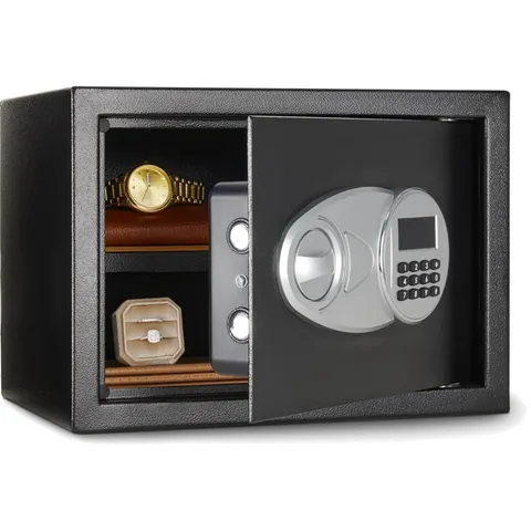 Steel Security Safe with Electronic Lock for Cash Jewelry Documents Black