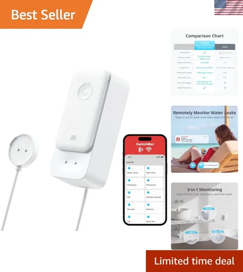 WiFi Water Leak Detector, Smart Water Sensor with 100dB Adjustable Alarm&App ...