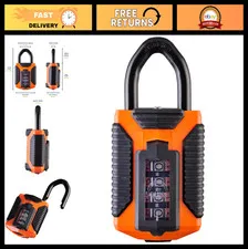 Heavy Duty 4-Wheel Combination Padlock - Tough Steel Shackle, Weatherproof Lock
