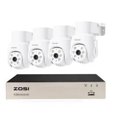 ZOSI 8CH 5MP DVR 1080P Pan/Tilt 360° Security Camera System Detect Night Vision