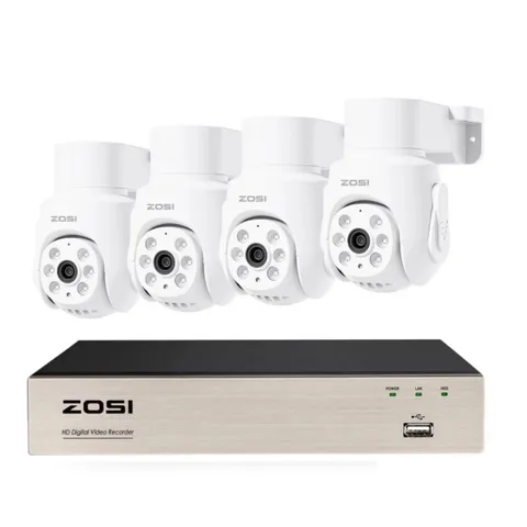 ZOSI 8CH 5MP DVR 1080P Pan/Tilt 360° Security Camera System Detect Night Vision