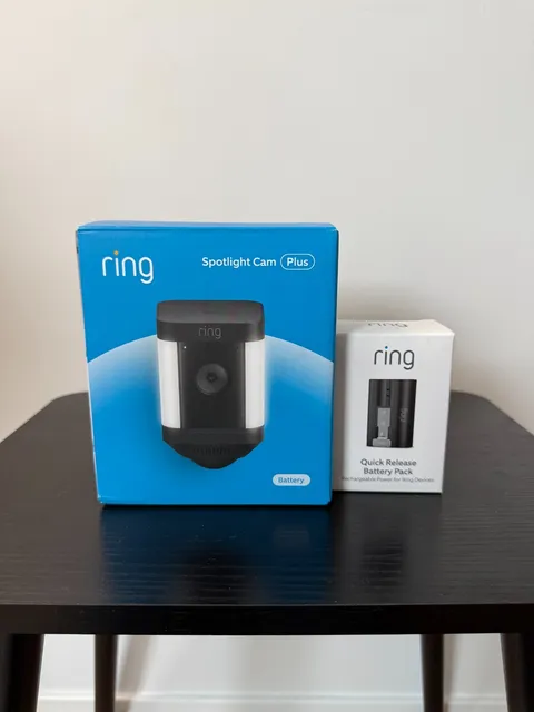Ring Spotlight Cam Plus, Battery with extra battery, HD video, Two-Way Talk