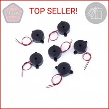 Cylewet 6Pcs 100dB Electronic Buzzer Alarm Sounder Continuous Sound Beep (Pack o