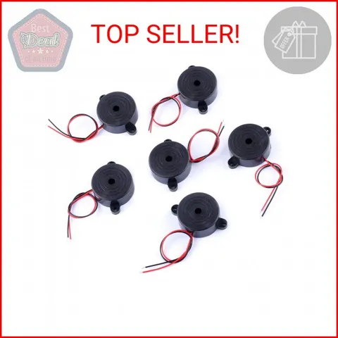 Cylewet 6Pcs 100dB Electronic Buzzer Alarm Sounder Continuous Sound Beep (Pack o