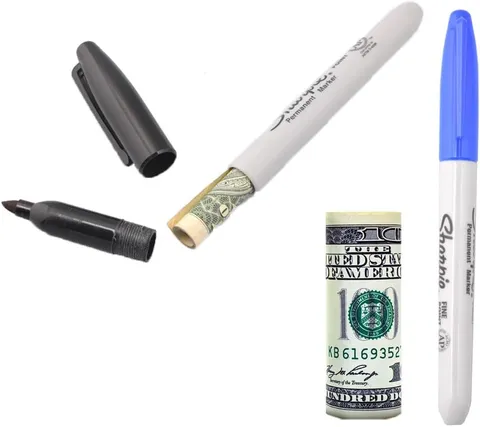 Fake Pen Diversion Safe Marker (2 Pack) - Realistic Pen Diversion Safe - Hidden
