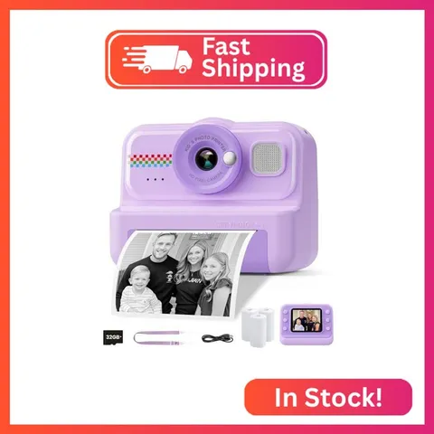 HiMont Kids Camera Instant Print, 1080P HD Instant Print Camera for Kids with 3