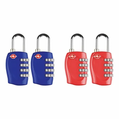 Pinnacle TRAVEL TSA COMBINATION LOCK 2Pcs, Easy To Set & Use AUST- Red or Blue