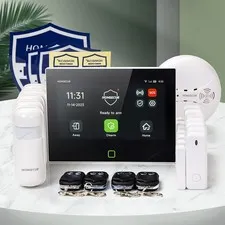 HOMSECUR Wireless WIFI 4G 2G LCD SMS Autodial Home 7" Alarm System Touch Screen