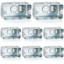 Copkim 8 Pcs 4 x 2 Inch Metal Electrical Box 4 x 2 x 1-7/8 Inch, Square 