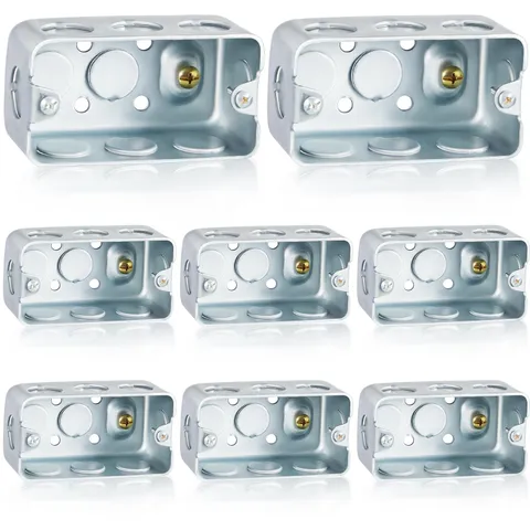 Copkim 8 Pcs 4 x 2 Inch Metal Electrical Box 4 x 2 x 1-7/8 Inch, Square 
