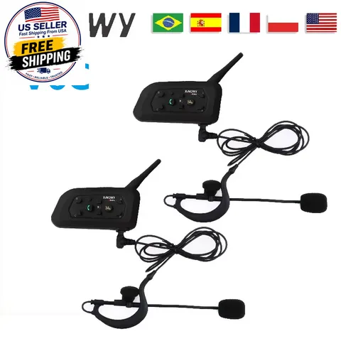 V6C 1200M Referee Intercom Headsets 2-6 Group Bluetooth Communication between So