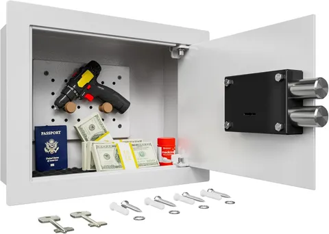 In-Wall Safe with Pegboard for Jewelry and Document Storage