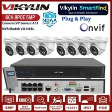 Vikylin Smartfind 8Channel 8POE NVR 5MP Security Camera System IP Camera POE Lot