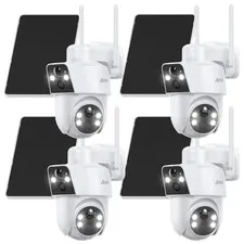 Solar Powered Wireless Dual Lens Security Camera Outdoor PIR Human Motion Sensor