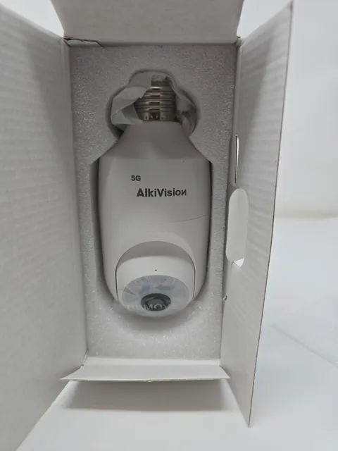 AlkiVision Wireless 5G Lightbulb Camera 2k Full HD White New 