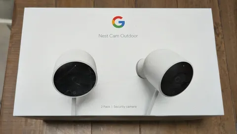 Google Nest Cam Outdoor NC2400ES Wired Security Camera, White 2pk NEW-Open Box