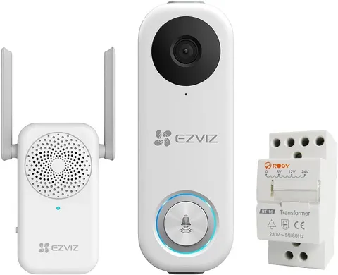 EZVIZ DB1C Smart Video Doorbell with Ringtone and Transformer Kit