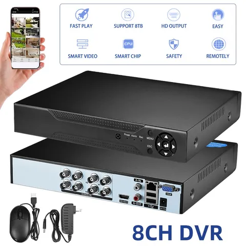 8 Channel H.265 1080P DVR Recorder for Outdoor Home Security Camera System CCTV