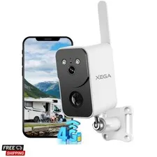 4G Cellular Security Camera Outdoor Wireless, No WiFi Camera Built-in SIM Car...