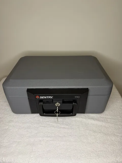Sentry 1100 Portable Fire Safe Security Box Chest Lockbox with Handle & 2 Keys