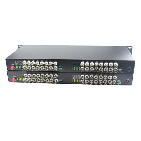 32CH Video Fiber Optical Converter 1U 19'' Rack Surveillance CCTV High Quality