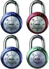 Master Lock Co 1561DAST Assorted Color 1-7/8" Dial Combination Padlocks