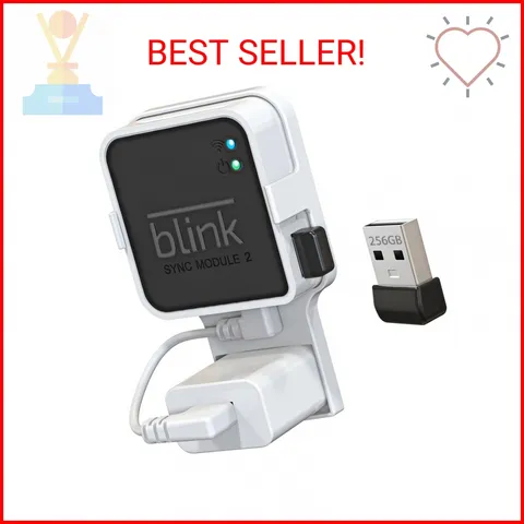 256GB USB Flash Drive with Outlet Wall Mount for Blink Sync Module 2, Space-Savi