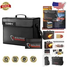 Fireproof Document Bag 5200°F Heat Insulated 17" Extra Large Silicone Fiberglass