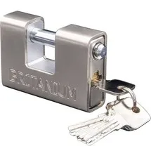Britanium Shutter Padlock BRP84 with 5 Keys Heavy Duty Rectangular