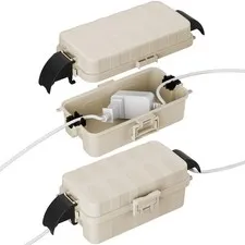 FLEMOON [2 Pack] IP55 Outdoor Electrical Box Waterproof with 2 Pack, Almond