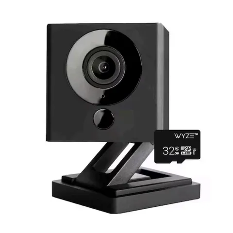 Wyze Cam Black V2 1080P Indoor WiFI Smart Home Camera with 32GB microSD Card