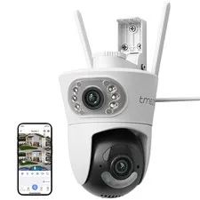 TMEZON Dual Lens Outdoor Security Camera, 2k HD WiFi PTZ Outside Cameras for ...