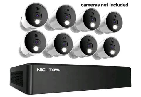 Night Owl 8-Channel 4K DVR Recorder, 1TB Storage, Bluetooth, Black