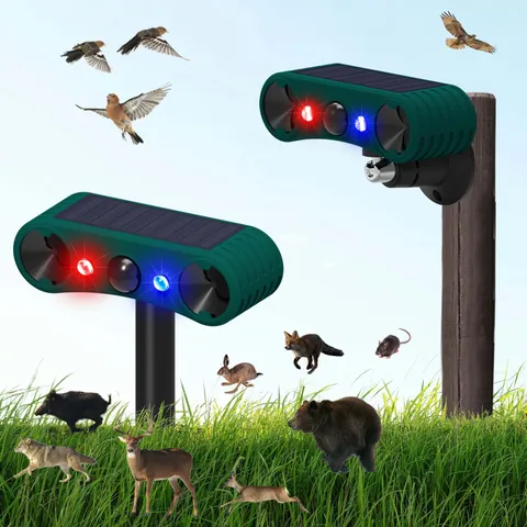 Outdoor Solar Motion Sensor Alarm 129dB Loud Sound Siren Alarm 4 Modes Securi...