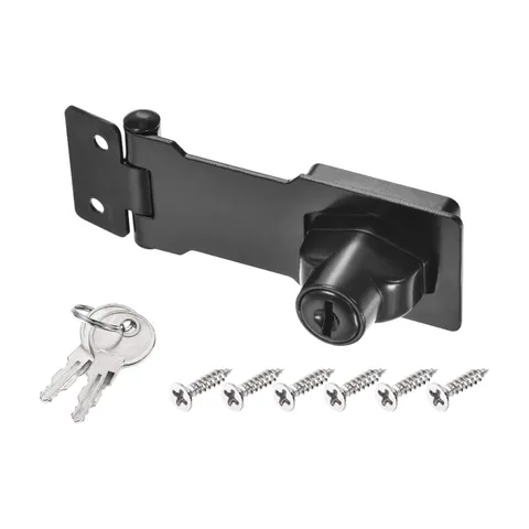 3Inch Keyed Hasp Locks Twist Knob Locking Keyed Different, Black