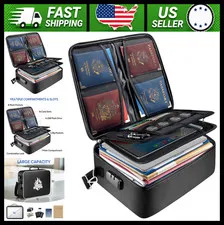 Baleine Fireproof Locking Document Box Waterproof Black 15x11x4in