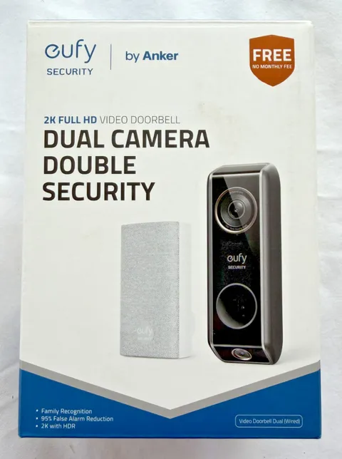 Eufy by Anker Dual Camera Double Security- 2K Full HD Video Doorbell *Open Box