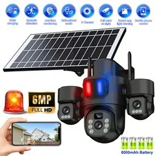 Camara De Seguridad Solar Inalambricas Para Exterior Con Vision Nocturna CCTV US