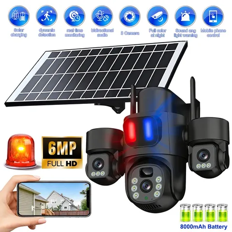 Camara De Seguridad Solar Inalambricas Para Exterior Con Vision Nocturna CCTV US