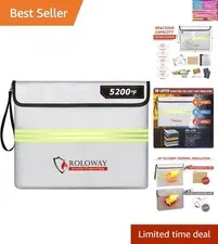 Fireproof Document Bag 14 x 11 inch with 5200℉ Upgraded Aluminum Foil Layer, ...