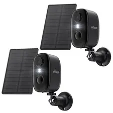 Solar Outdoor Security Cameras Wireless, 2K Color Night Vision, Surveillance wit