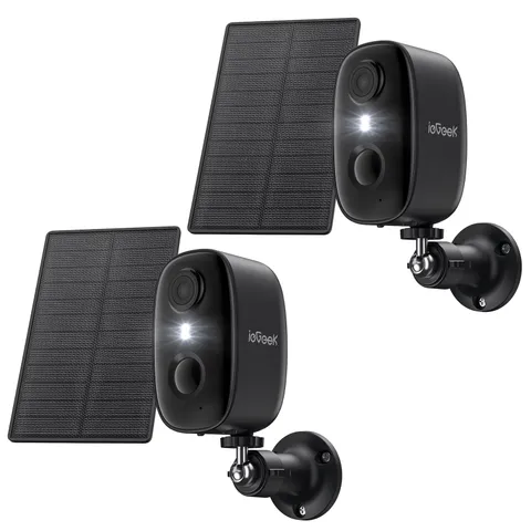 Solar Outdoor Security Cameras Wireless, 2K Color Night Vision, Surveillance wit