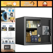 0.6 Cubic Feet Digital Safe Box with Keypad & Keys - Secure Storage for Valuable