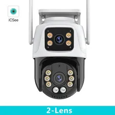 Three Lens PTZ IP Camera Outdoor HD Three Screen Wifi Security Camera Auto Track